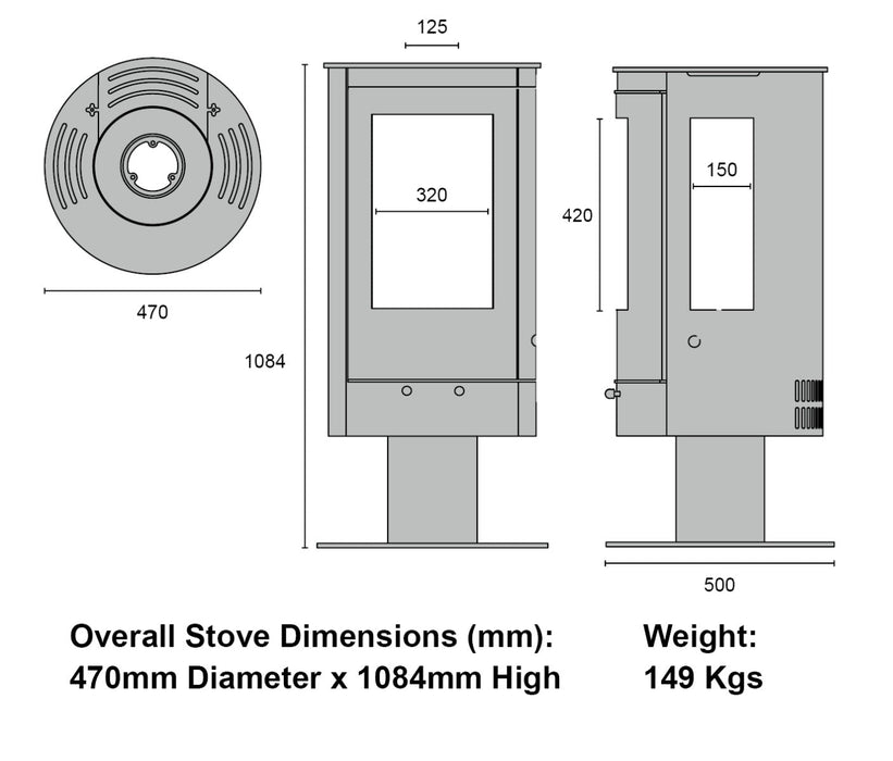 Pedestal with Side Windows - Siroccofires.com