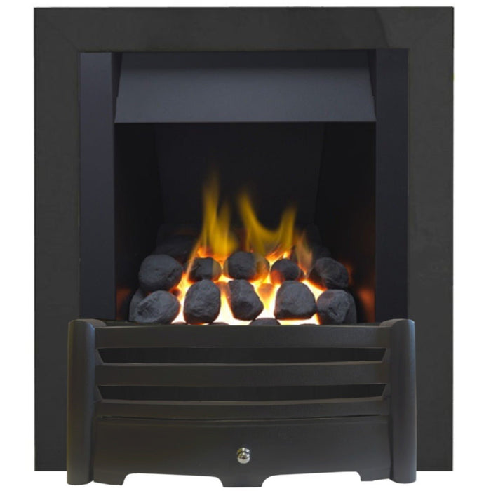 The Aviva Full depth Gas Fire with Black Trim and Black Fret - Siroccofires.com