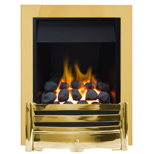 The Aviva Full depth Gas Fire with Brass Trim and Brass Fret - Siroccofires.com