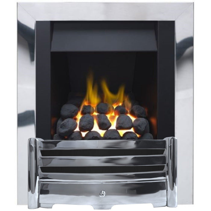 The Aviva Full depth Gas Fire with Chrome Trim and Chrome Fret - Siroccofires.com