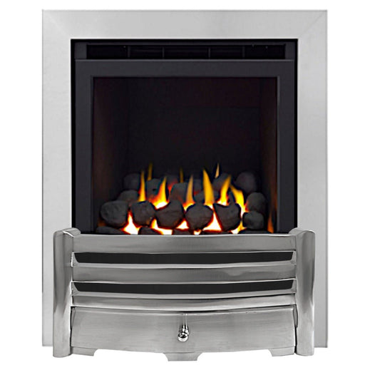 The Aviva Full depth HE Gas Fire with Brushed Steel Trim and Brushed Steel Fret - Siroccofires.com