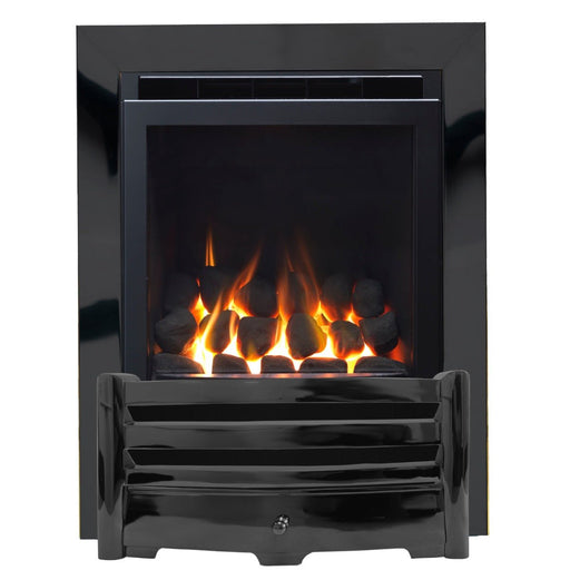 The Aviva Full Depth HE Gas Fire with Nickel Trim and Nickel Fret - Siroccofires.com