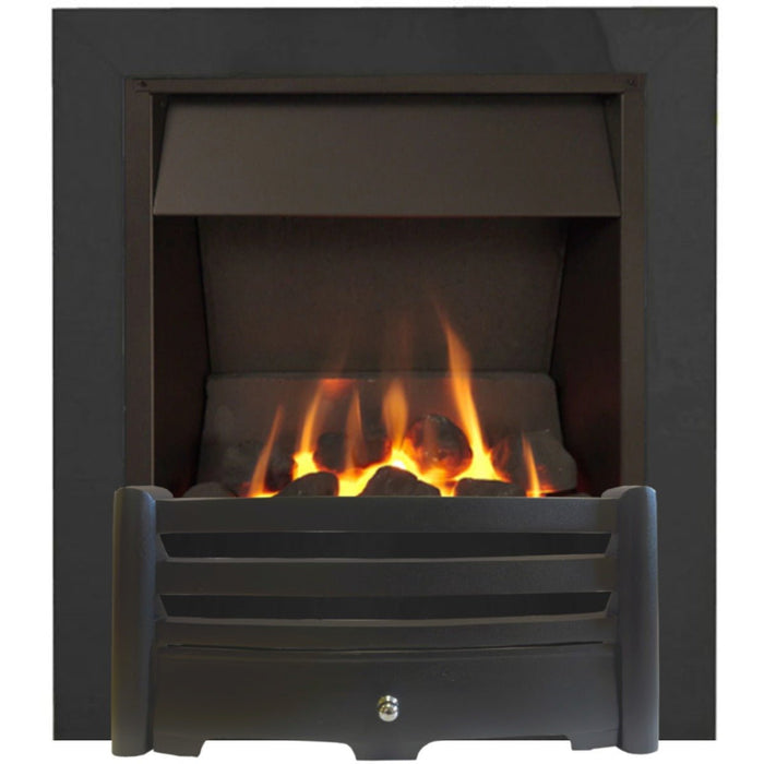 The Aviva Slimline Gas Fire with Black Trim and Black Fret - Siroccofires.com