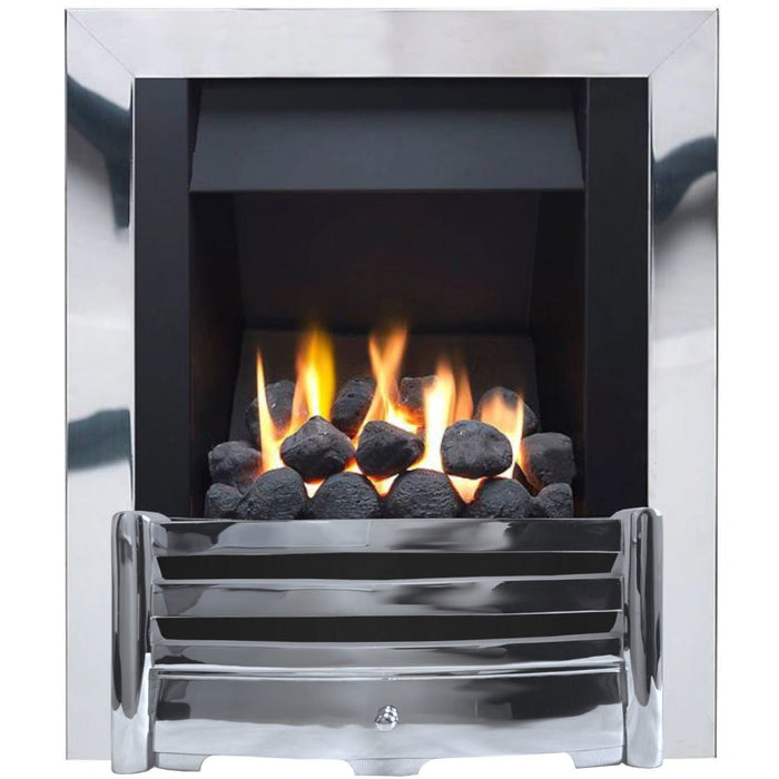 The Aviva Slimline Gas Fire with Chrome Trim and Chrome Fret - Siroccofires.com