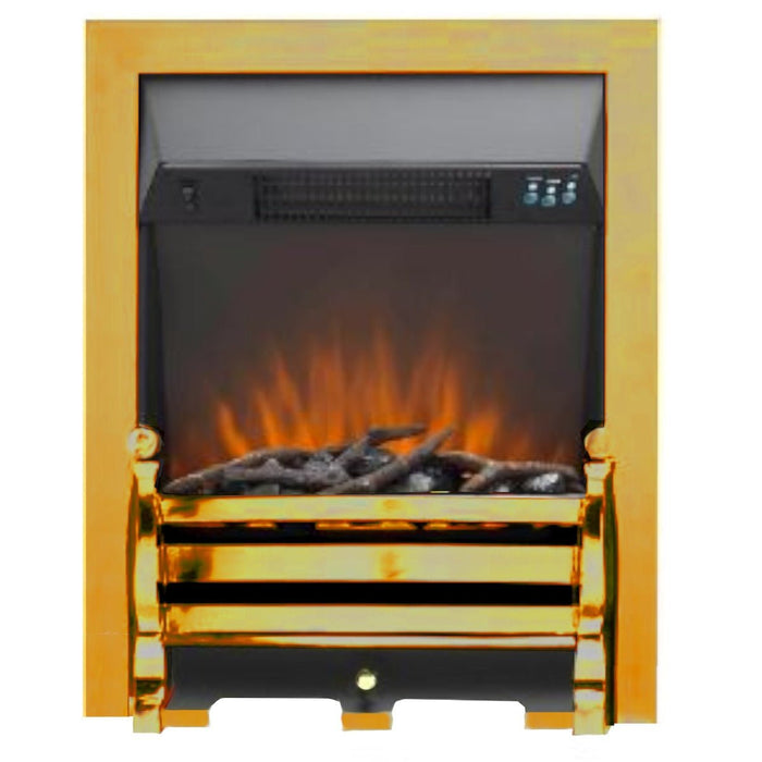 The Daisy Electric Fire with Brass Fret and Brass Trim - Siroccofires.com