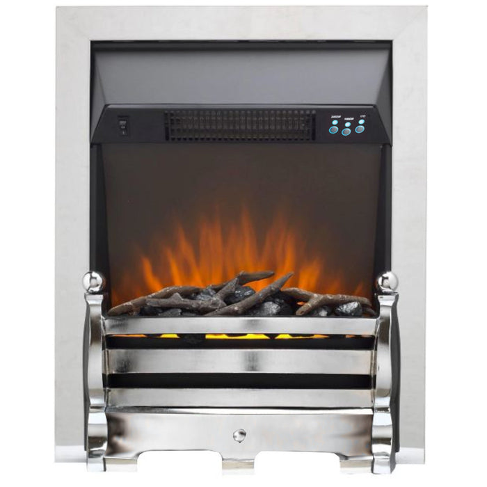 The Daisy Electric Fire with Chrome Fret and Chrome Trim - Siroccofires.com