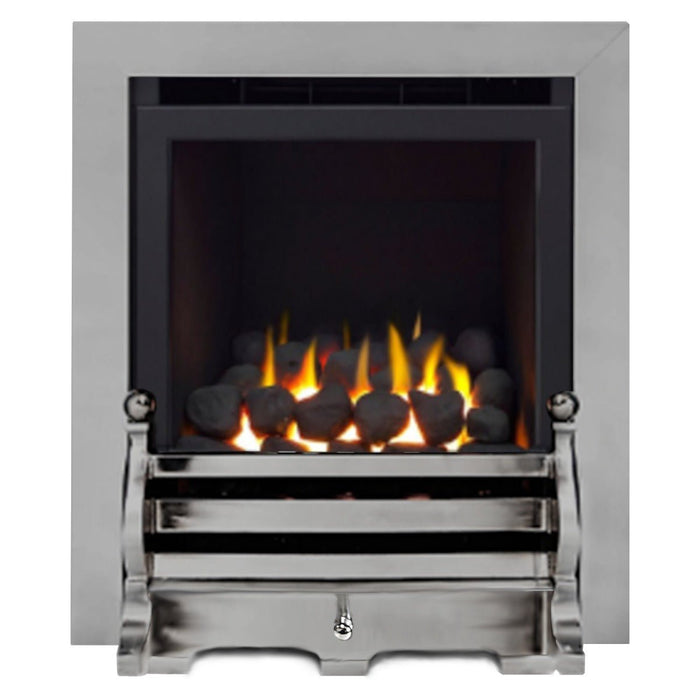 The Daisy Full Depth High Efficiency Coal Gas Fire with Brushed Steel Fret and Brushed Steel Trim - Siroccofires.com