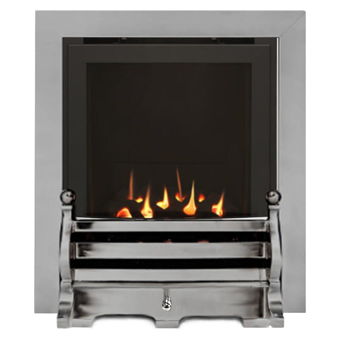 The Daisy Slimline High Efficiency Coal Gas Fire with Brushed Steel Fret and Brushed Steel Trim - Siroccofires.com