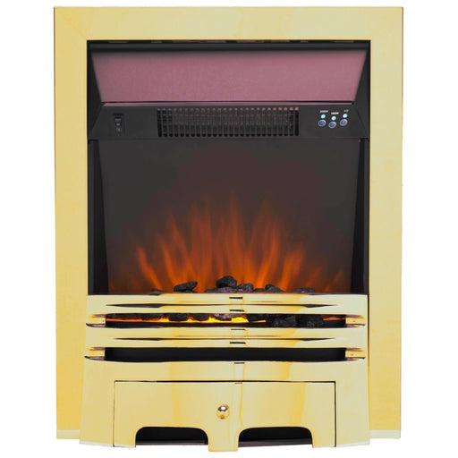 The Grace Electric Fire with Brass Fret and Brass Trim - Siroccofires.com