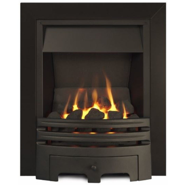 The Grace Slimline Coal Gas Fire with Black Fret and Black Trim - Siroccofires.com