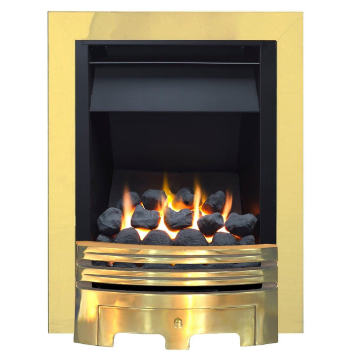 The Grace Slimline Coal Gas Fire with Brass Fret and Brass Trim - Siroccofires.com