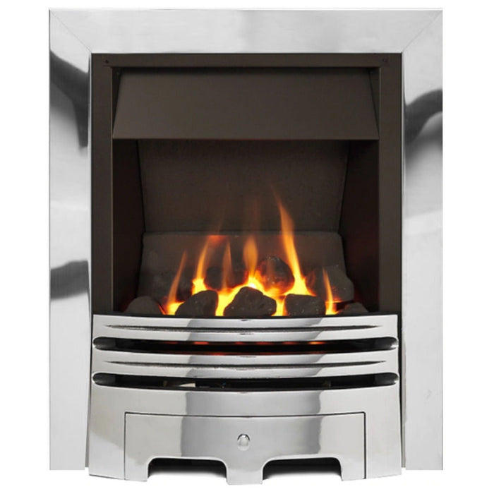 The Grace Slimline Coal Gas Fire with Chrome Fret and Chrome Trim - Siroccofires.com