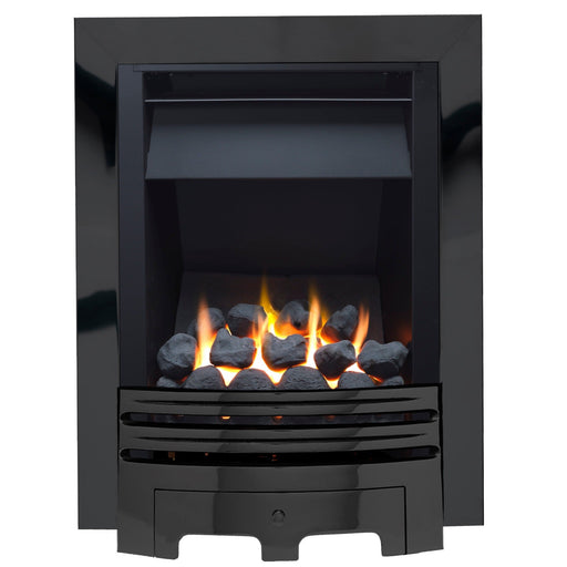 The Grace Slimline Coal Gas Fire with Nickel Fret and Nickel Trim - Siroccofires.com