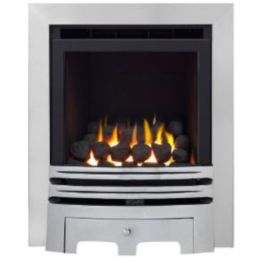 The Grace Slimline High Efficiency Coal Gas Fire with Brushed Steel Fret and Brushed Steel Trim - Siroccofires.com