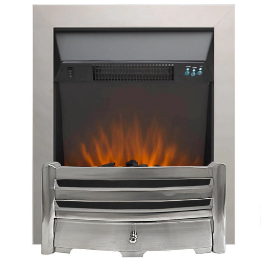 The Aviva Electric Fire with Brushed Steel Trim and Fret - Siroccofires.com