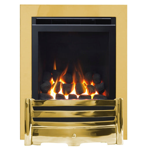 The Aviva Full depth HE Gas Fire with Brass Trim and Brass Fret - Siroccofires.com