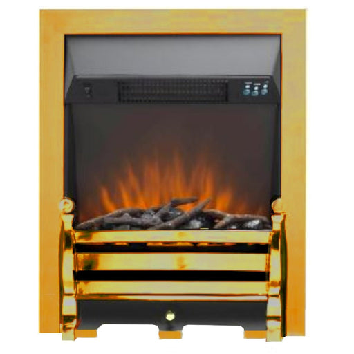 The Daisy Electric Fire with Brass Fret and Brass Trim - Siroccofires.com