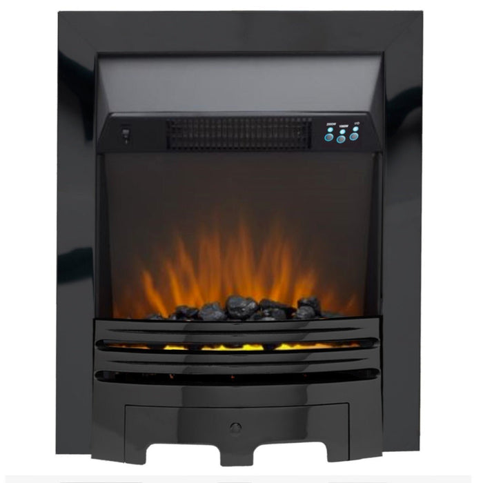 The Grace Electric Fire with Nickel Black Trim and Nickel Black Fret - Siroccofires.com