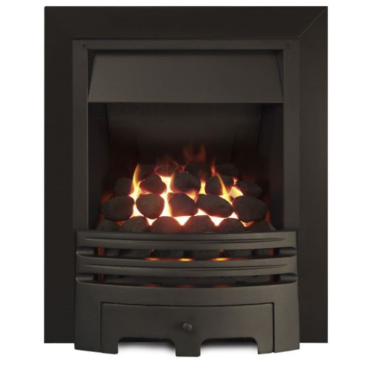 The Grace Full Depth Coal Gas Fire with Black Fret and Black Trim