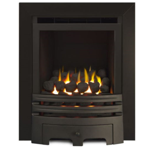 The Grace Full Depth High Efficiency Coal Gas Fire with Black Fret and Black Trim - Siroccofires.com