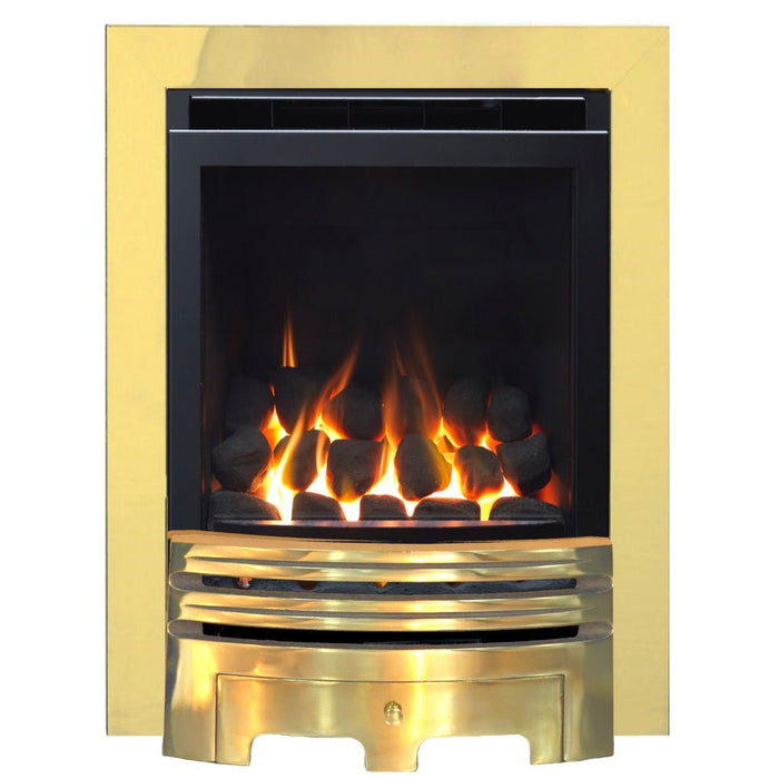 The Grace Slimline High Efficiency Coal Gas Fire with Brass Fret and Brass Trim - Siroccofires.com