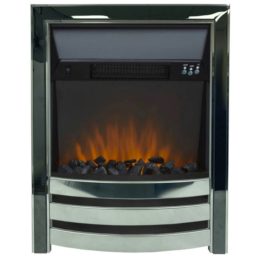 The Monaco Electric Fire with Chrome and Black Nickel - Siroccofires.com