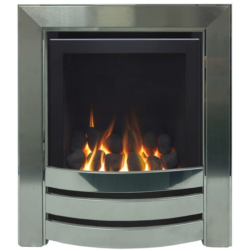 The Monaco Full Depth High Efficiency Gas Fire with Chrome and Brushed Steel - Siroccofires.com